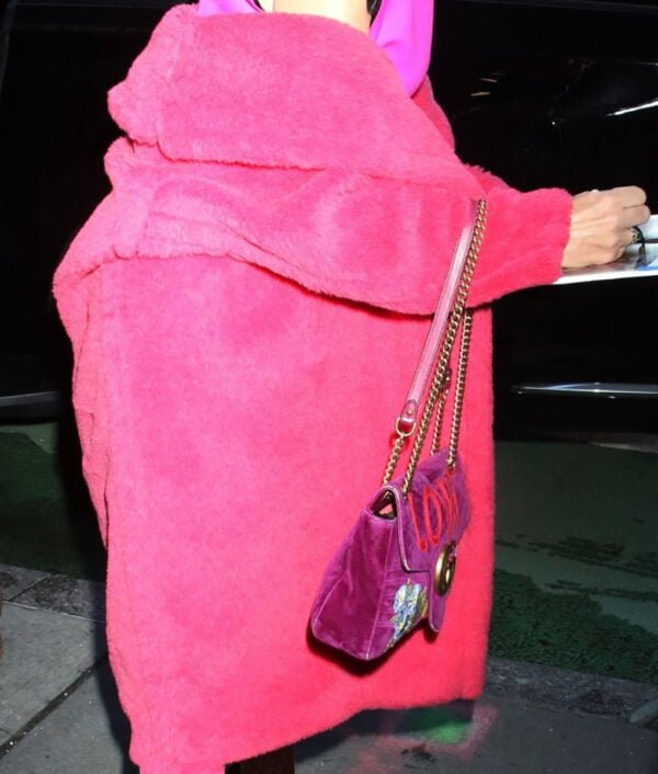 Busy Philipps Pink Fur Long Coat