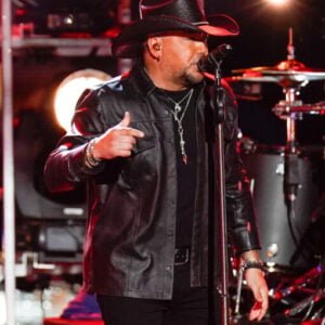 CMT Music Awards Jason Aldean Black Leather Jacket