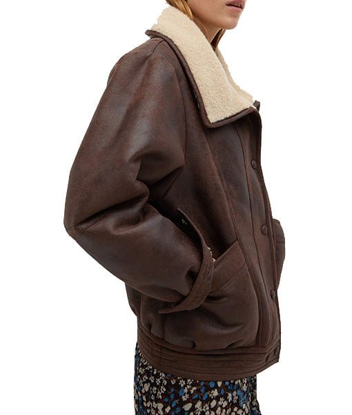 Women’s Faux Shearling Aviator Jacket - Nyc Leather City-Shop Stylish ...
