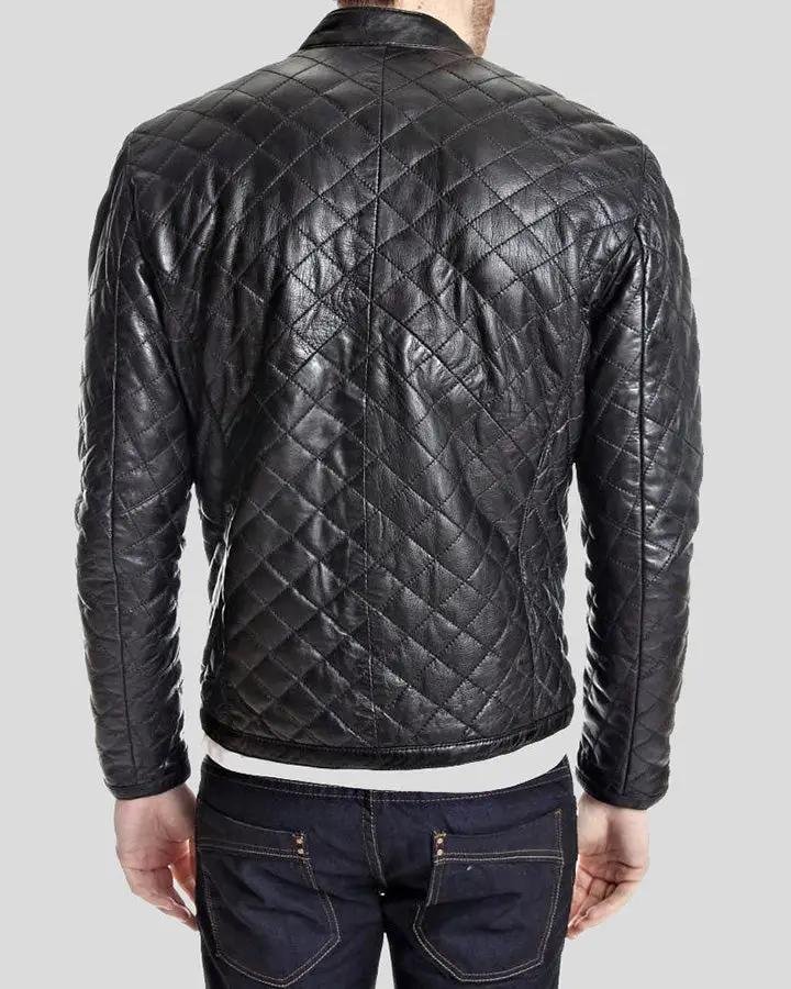 KYLER BLACK QUILTED LEATHER JACKET - Nyc Leather City-Shop Stylish ...