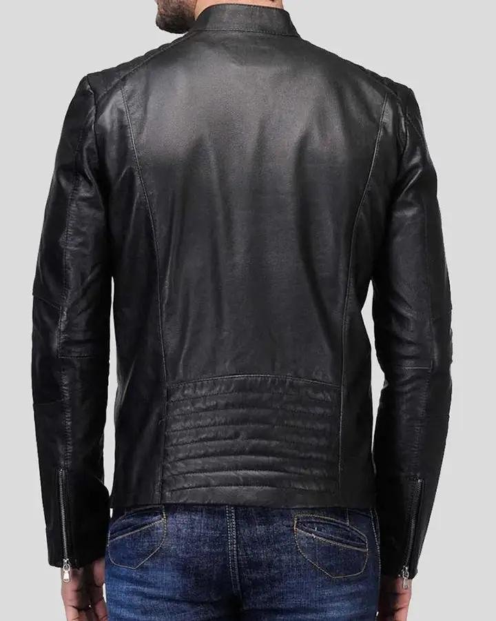 NYLE BLACK QUILTED LAMBSKIN LEATHER JACKET - Nyc Leather City-Shop ...